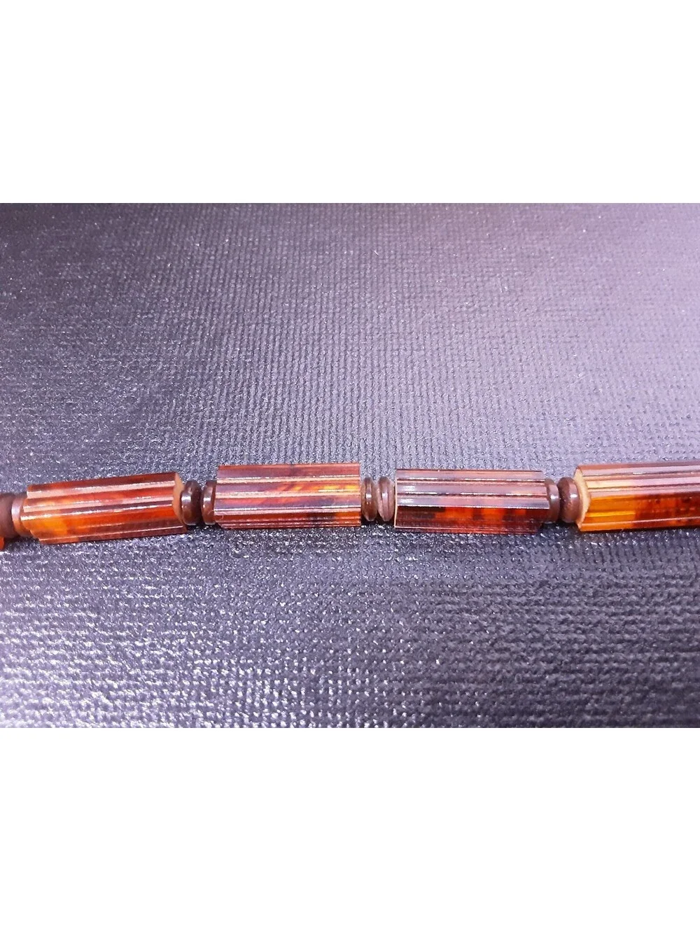 Vintage Rootbeer Bakelite Hand Carved Necklace, Choker